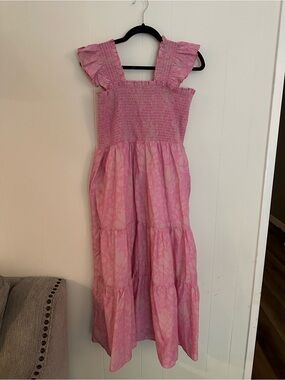 Women’s ' Pink Ruffled Smocked Maxi Dress